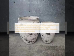 γκρι με μερικά μπεζικά μολύβια στρογγυλό φυτέριο από πηλό ινών με μια διαβρωμένη, μολύβια υφή ελαφρύ βάρος ανθεκτικό χαμηλή συντήρηση φλούδα βάζο διακοπές Βίλα διακόσμηση γραφείου κήπο τοπίο έργο