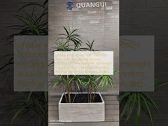 Μοναδικά λευκά γλάστρες: Διακριτικές οριζόντιες υφές στοίβας δακτυλίων ορθογώνιας φύτευσης από fiberclay, ελαφριά, ανθεκτικά, διακοσμητικά για βίλα, γραφείο, κήπους οροφής, έργα εξωραϊσμού