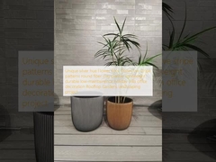 Μοναδικά ασημένια γλάστρες: Διακριτικά ριγωτά σχέδια γύρω από φυτοΐνες πηλού, ελαφριά, ανθεκτικά, χαμηλής συντήρησης, διακόσμηση για διακοπές, βίλα, γραφείο, κήπους στην ταράτσα, έργα εξωραϊσμού