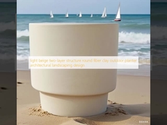 ανοιχτό μπεζ, διστρωματική δομή, στρογγυλό, ινώδες, πηλό, υπαίθριο, φυτευτήρι, αρχιτεκτονικός, σχεδιασμός τοπίου