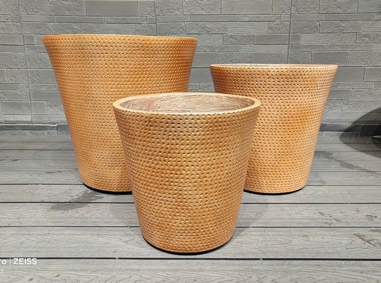 Αγορά Μικρό υφασμένο ύφασμα ζεστό γήινο καφέ χρώμα με υφή, κουκκισμένο μοτίβο, στρογγυλό υφασμάτινο δοχείο online manufacture