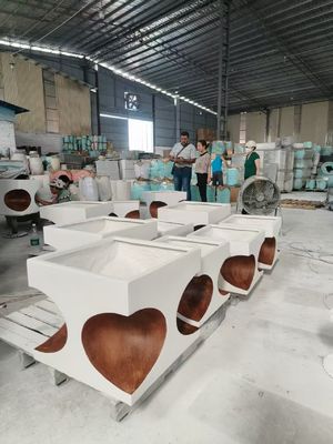 Λευκό ορθογώνιο σε σχήμα καρδιάς κομμένο από ίνες πηλού, ανθεκτικό στο ράγισμα